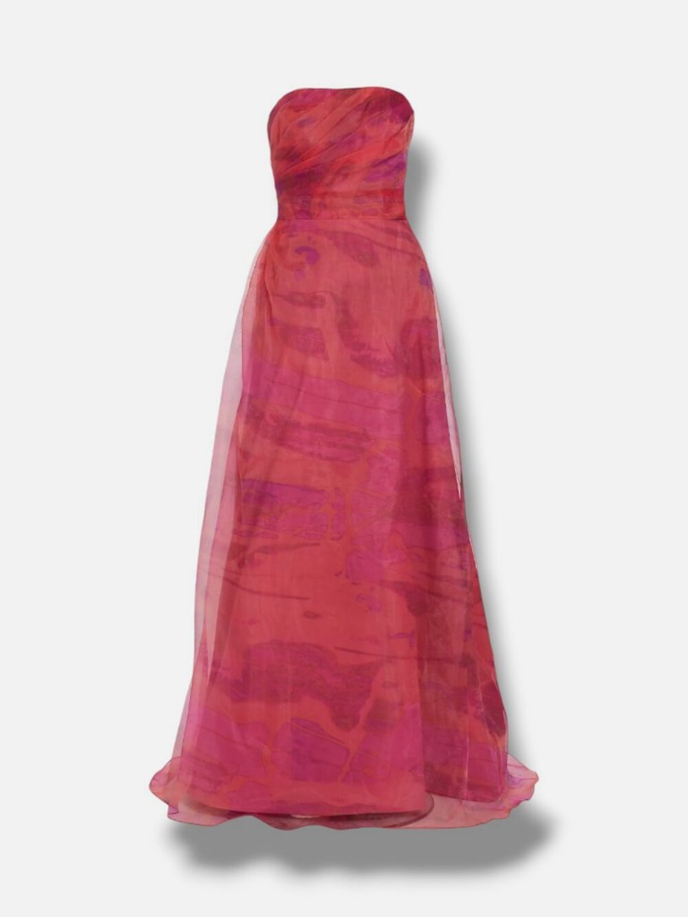 Rene Ruiz Collection Women's Pink Chiffon Draped Strapless Gown Dress Size 6 - Picture 5 of 6